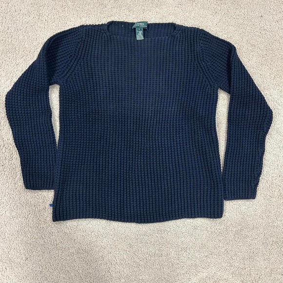 Navy Ralph Lauren sweater 100% cotton‎ heavy - Picture 1 of 5